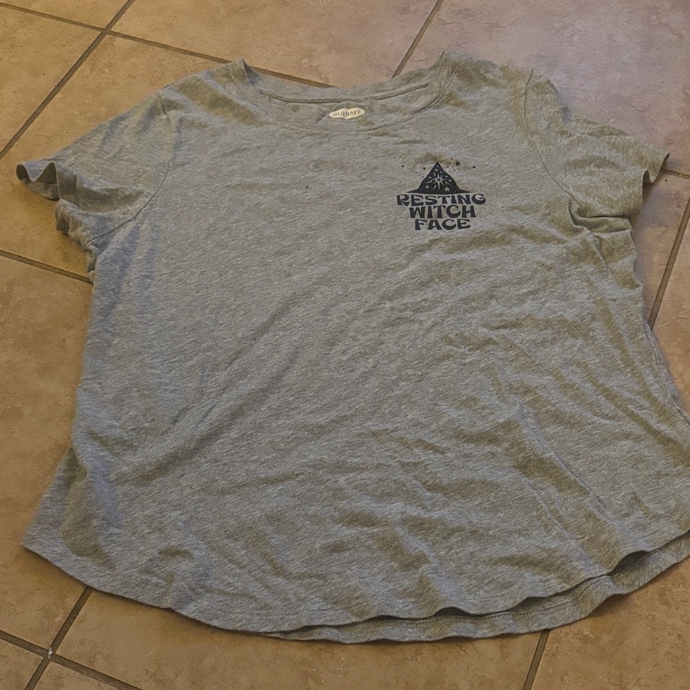 Gently Used Women’s Old Navy Resting Witch Face Tee Shirt